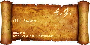 Ali Gábor névjegykártya